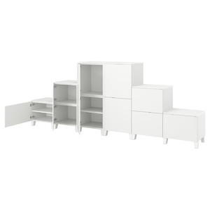 PLATSA Wardrobe w 10 doors, white/Fonnes white, 360x42x133 cm