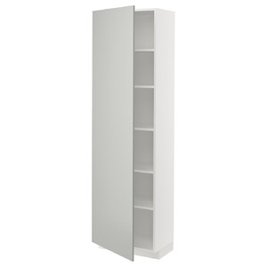 METOD High cabinet with shelves, white/Havstorp light grey, 60x37x200 cm