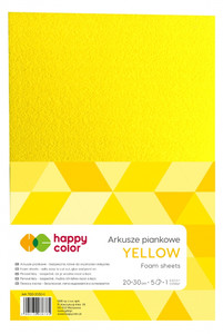 Craft Foam A4 5 Sheets, yellow