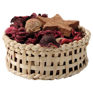 VINTERFINT Basket with potpourri, handmade/Orange and clove red, 13 cm