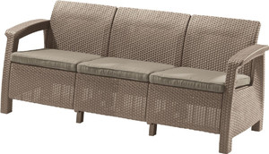 Garden Outdoor Sofa 3-seat, cappuccino