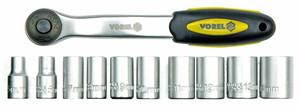 VOREL Tools Set Ratchet & Sockets 1/4" 11pcs