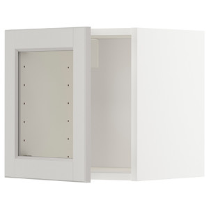 METOD Wall cabinet with glass door, white/Lerhyttan light grey, 40x40 cm