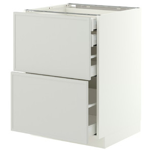 METOD/MAXIMERA Base cb 2 frnts/2 low/1 md/1 hi drw, white/Aspudden light grey, 60x60 cm