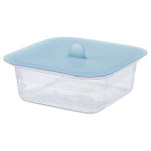 IKEA 365+ Food container with lid, square plastic/silicone, 750 ml