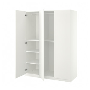 PAX / FORSAND Wardrobe combination, white/white, 150x60x201 cm