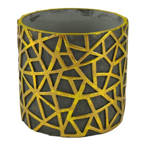 Plant Pot Cover Etno 14 cm, gold