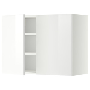METOD Wall cabinet with shelves/2 doors, white/Ringhult white, 80x60 cm