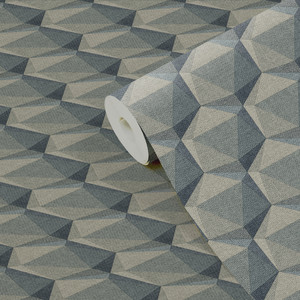 GoodHome Vinyl Wallpaper on Fleece Molta, grey/green