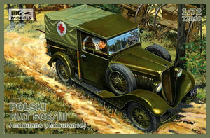Ibg Plastic Model Kit Polish Fiat 508/III Ambulance 1:72 14+