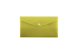Document Envelope Pocket Wallet File with Button PP DL, yellow