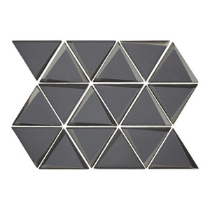 Glass Mosaic Tile Triangle 38 x 28.4 cm, dark grey, 1pc