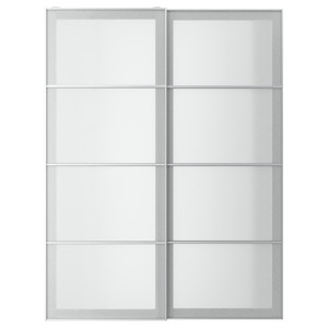 SVARTISDAL Pair of sliding doors, white paper effect, 150x201 cm