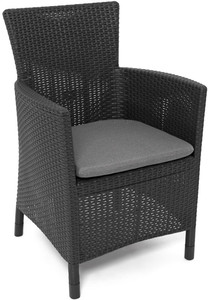 Garden Armchair, rattan style, graphite