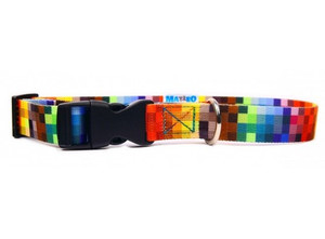 Matteo Dog Collar Plastic Buckle 15mm, pixels