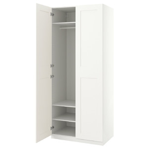 PAX / GRIMO Wardrobe, white/white, 100x60x236 cm