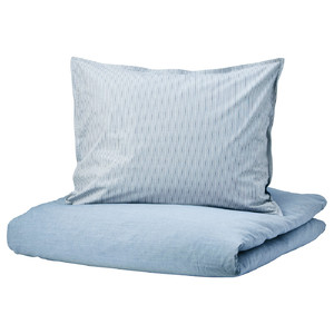 BLÅVINDA Quilt cover and pillowcase, light blue, 150x200/50x60 cm