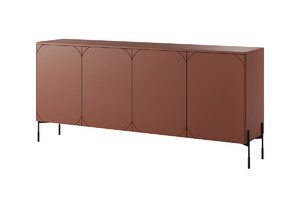 Four-Door Cabinet with Drawer Unit Sonatia 200cm, burgundy