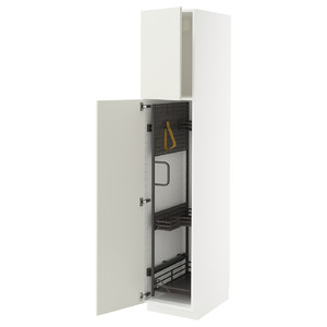 METOD High cabinet with cleaning interior, white/Veddinge white, 40x60x200 cm