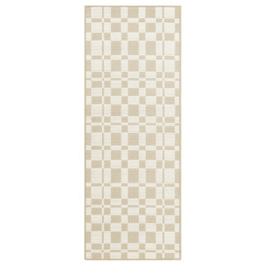 NATTÅG Kitchen mat, beige/check, 45x120 cm