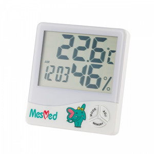 Mesmed 3in1 Hygrometer with Alarm Clock and Temometer MM-777 Higo, white
