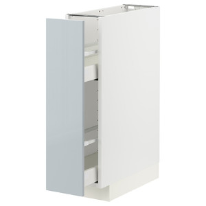 METOD / MAXIMERA Base cabinet/pull-out int fittings, white/Kallarp light grey-blue, 20x60 cm
