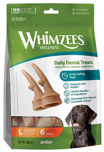 Whimzees Daily Dental Treats for Dogs Antler Size L 6pcs