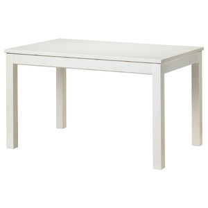 LANEBERG Extendable table, white, 130/190x80 cm