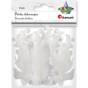 Decorative Feathers Curly 6pcs, white