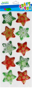 Craft Christmas Self-Adhesive Decoration Set Star 10pcs