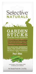 Selective Naturals Garden Sticks Snacks for Rabbits with Pea & Mint 60g