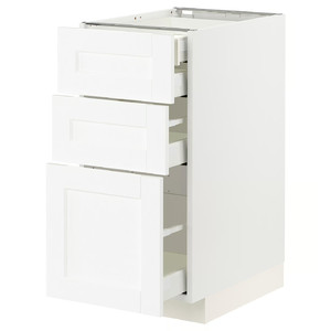METOD / MAXIMERA Base cb 3 frnts/2 low/1 md/1 hi drw, white Enköping/white wood effect, 40x60 cm