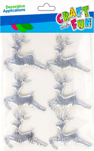 Christmas Fabric Stickers Reindeer 6pcs