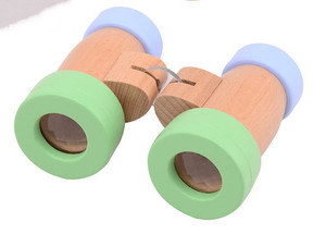 Joueco Wooden Binoculars, green-blue, 18m+