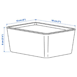 KUGGIS Box with lid, white, 13x18x8 cm