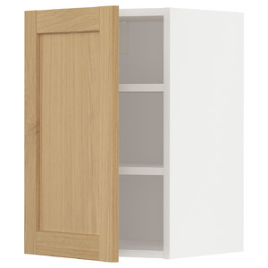 METOD Wall cabinet with shelves, white/Forsbacka oak, 40x60 cm