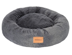 MIMIKO Pets Dog Bed Lair Shaggy Round L 60cm, graphite