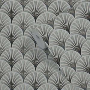GoodHome Vinyl Wallpaper on Fleece Nenad, light grey