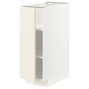 METOD Base cabinet with shelves, white/Bodbyn off-white, 30x60 cm