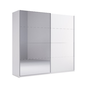 Wardrobe with Mirror Door Bianco, white/high-gloss white