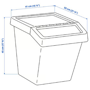 SORTERA Sorting bin with lid, beige, 60 l
