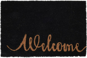 Door Mat Welcome 39x59cm, coconut, black