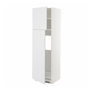 METOD High cabinet for fridge w 2 doors, white/Stensund white, 60x60x200 cm
