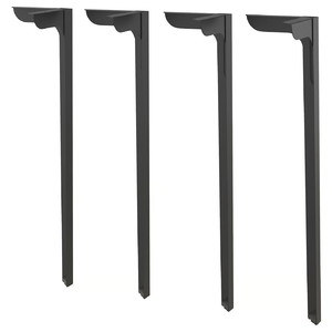 SKÅLSTA Table leg, straight black-grey