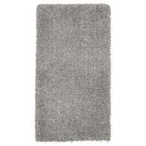 VOLLERSLEV Rug, high pile, light grey, 80x150 cm