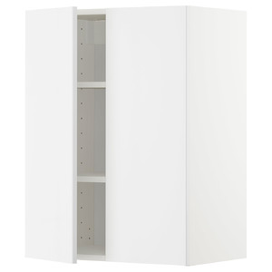 METOD Wall cabinet with shelves/2 doors, white/Ringhult white, 60x80 cm