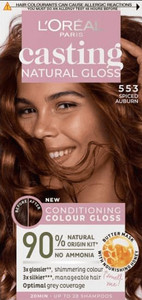 L'Oreal Casting Natural Gloss Permanent Hair Dye 553 Spiced Auburn 90% Natural
