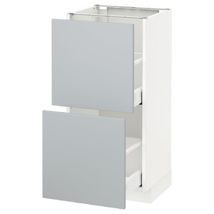 METOD / MAXIMERA Base cabinet with 2 drawers, white/Veddinge grey, 40x37 cm