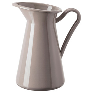 SOCKERÄRT Vase/jug, dark grey-beige, 22 cm