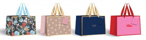 Gift Bag Kraft Gold 230x180mm 12-pack, assorted patterns